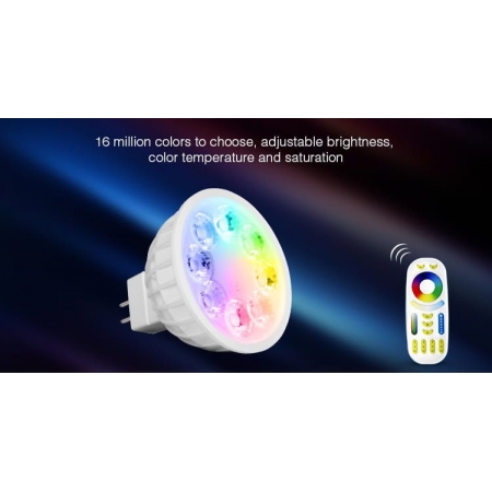 Żarówka RGB + biały ciepły + biały zimny MR16 12V  4 Watt